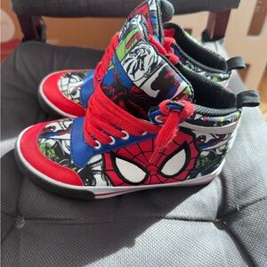 Disney Spider-Man Red and Blue High-Top Kids Sneakers